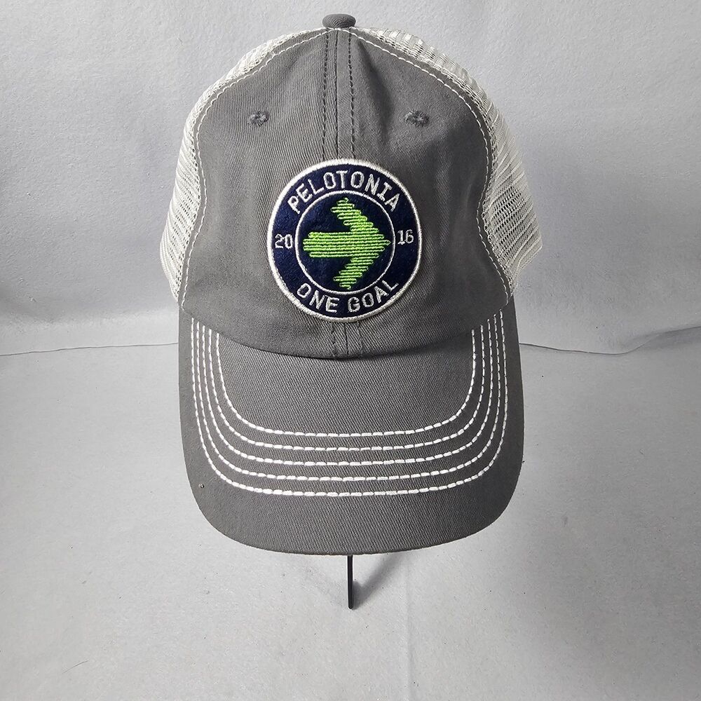 Pelotonia One Goal 2016 Gray Hat Adjustable Cycling Beat Cancer Mesh Back